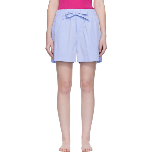  Tekla Blue Poplin Pyjama Shorts 