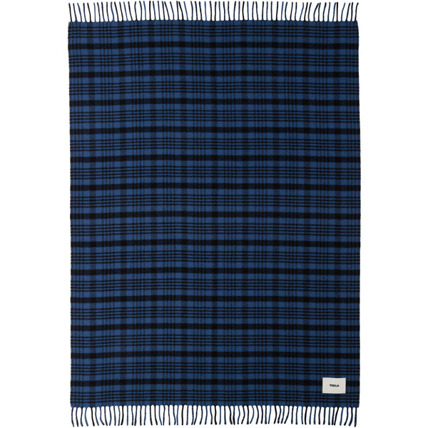  Tekla Navy Fringed Blanket 