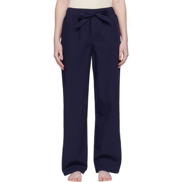  Tekla Navy Poplin Pyjama Pants 