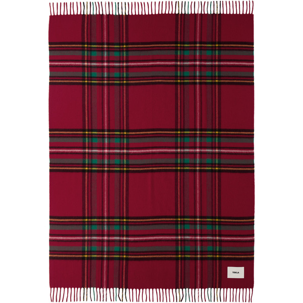  Tekla Red Fringed Blanket 