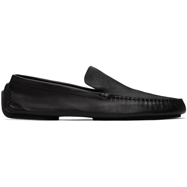  The Row Black Lucca Slip-on Loafers 