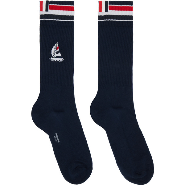  Thom Browne Navy Rwb Funmix Athletic Socks 