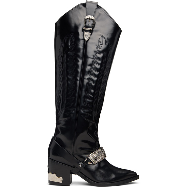  Toga Pulla Black Leather Tall Boots 
