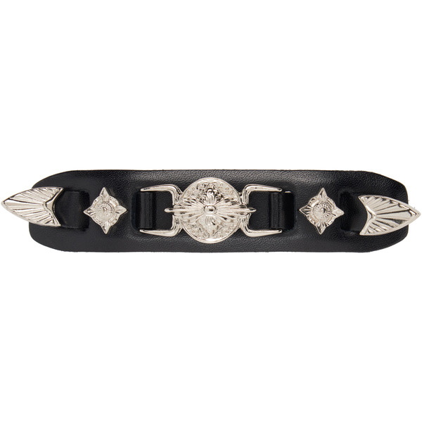  Toga Pulla Black Small Metal Leather Hair Clip 