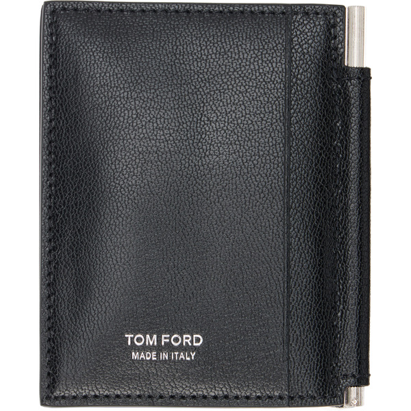 Tom Ford Black Elongated T Line Money Clip Card Holder 