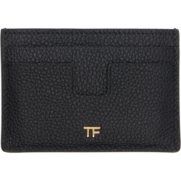 Tom Ford Black Grain Leather Card Holder 