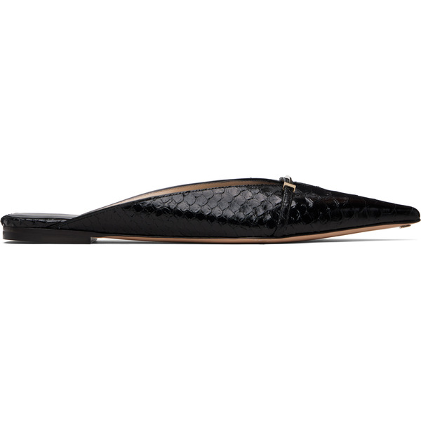  Tom Ford Black Printed Python Julianne Mule Flats 