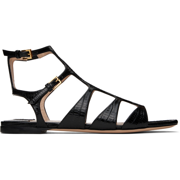  Tom Ford Black Printed Tejus Sandals 