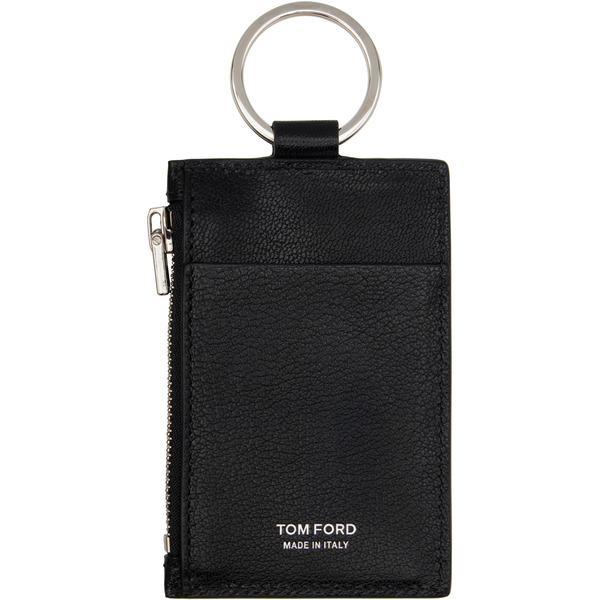  Tom Ford Black Zipped Keyring Card Holder 