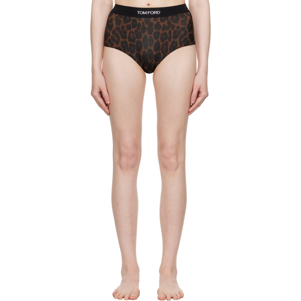  Tom Ford Brown Leopard Modal Signature Briefs 