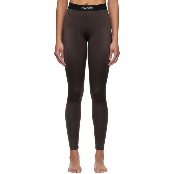  Tom Ford Brown Lustrous Signature Leggings 