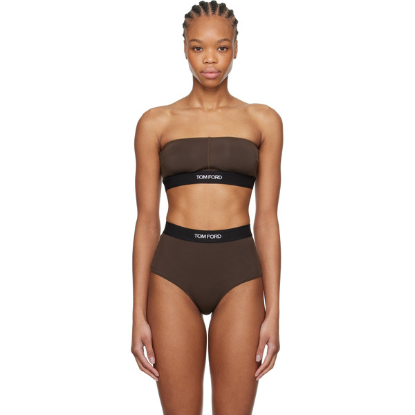  Tom Ford Brown Modal Signature Bandeau Bra 