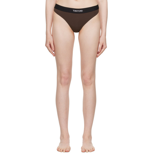  Tom Ford Brown Modal Signature Thong 
