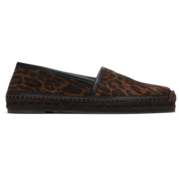  Tom Ford Brown Ocelot Print Suede Smooth Calf Espadrilles 