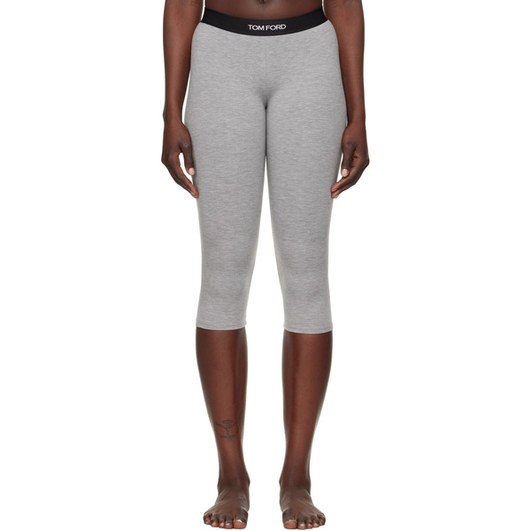  Tom Ford Gray Modal Yoga Short Leggings 