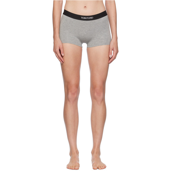  Tom Ford Gray Signature Boxer Boy Shorts 