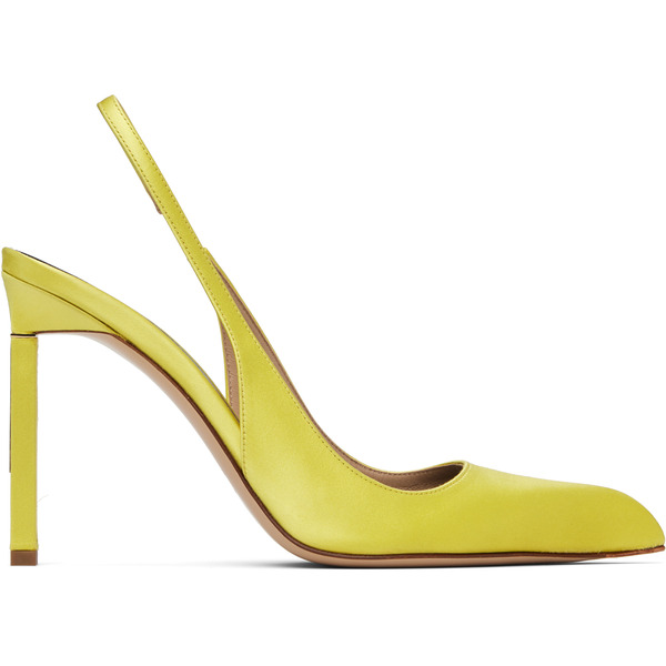  Tom Ford Yellow Satin T Slingback Heels 