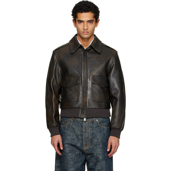  Tonywack Brown Aviator Goat Leather Jacket 