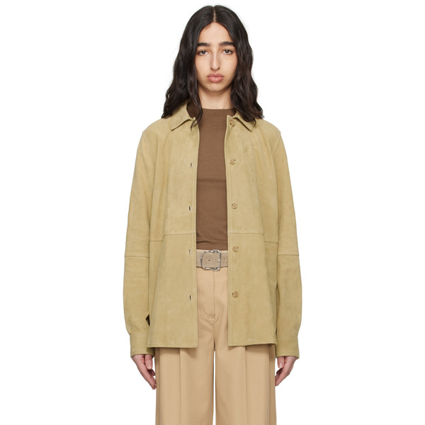  Toteme Beige Soft Suede Overshirt 