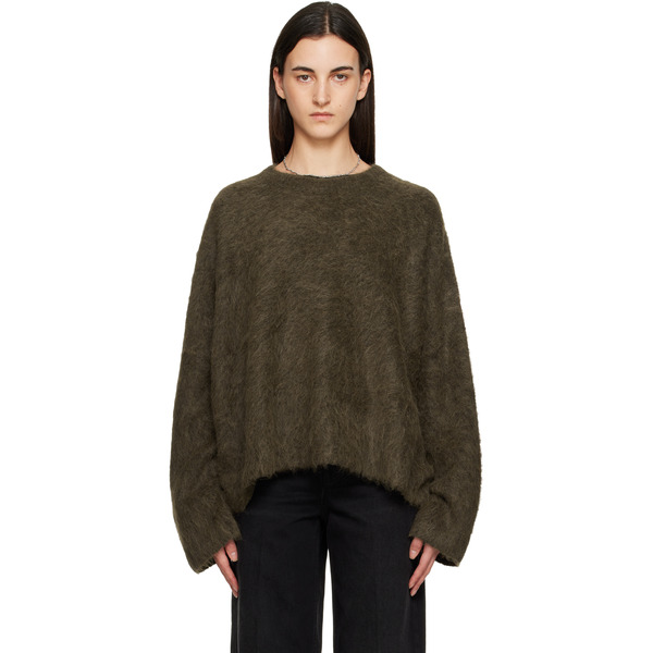  Toteme Brown Boxy Alpaca Knit Sweater 