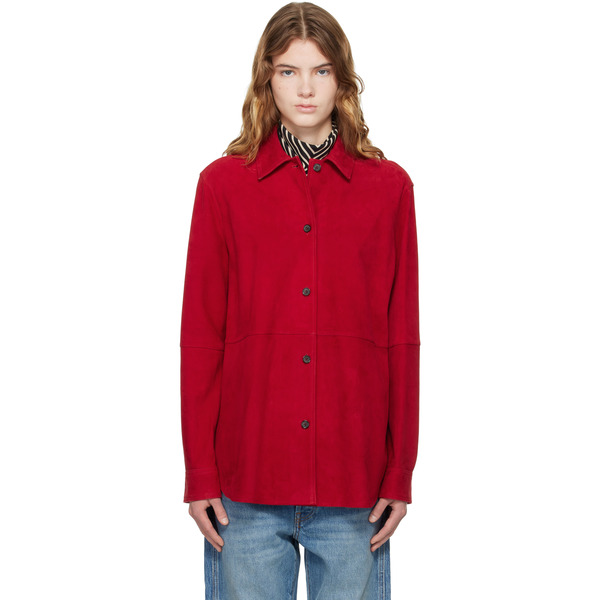  Toteme Red Soft Suede Jacket 