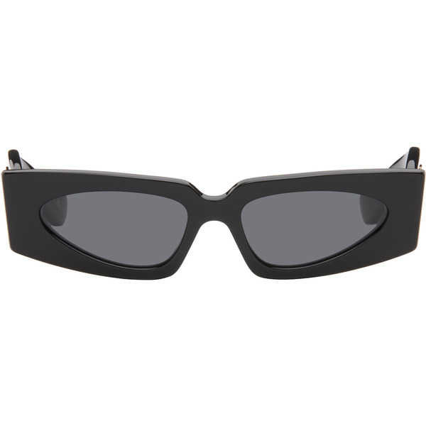  Valentino Black Rectangular Acetate Sunglasses 