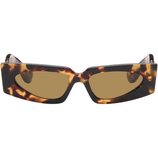  Valentino Brown Rectangular Acetate Sunglasses 