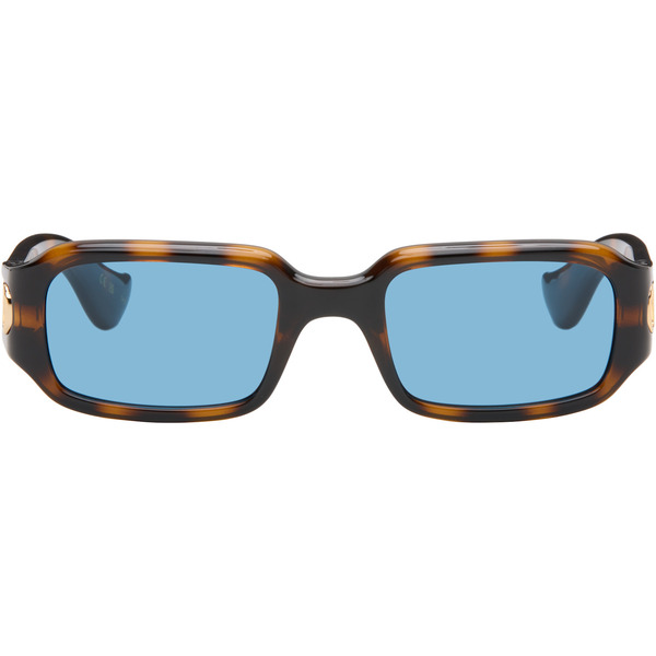  Valentino Brown Rectangular Acetate Sunglasses 