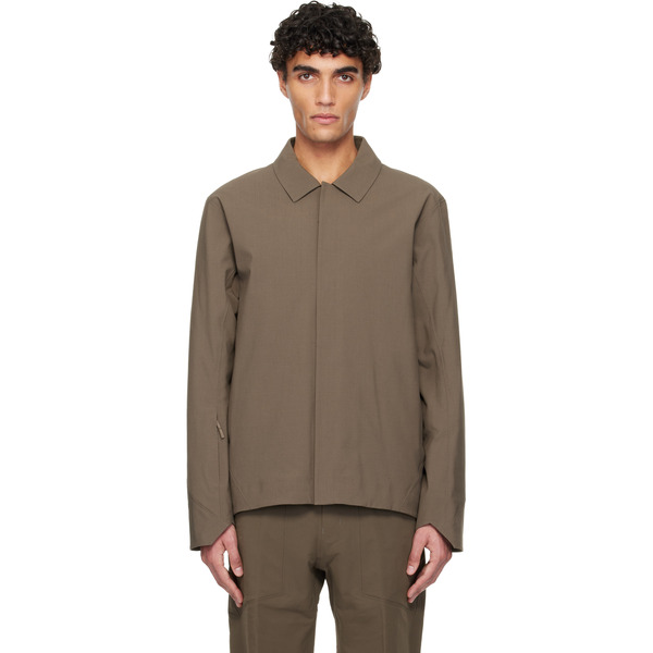  Veilance Taupe Lerus Insulated Tech Wool Jacket 