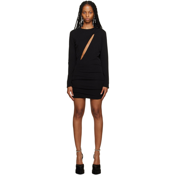  Versace Black Slashed Minidress 