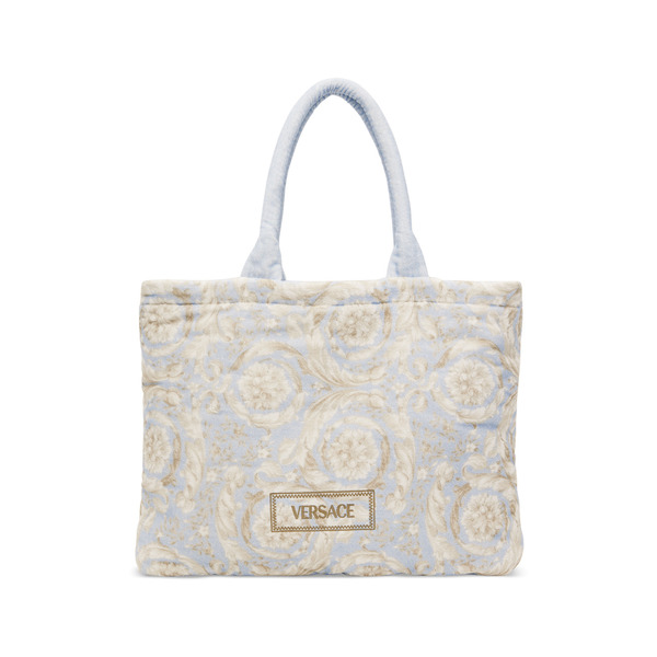 Versace Blue Barocco Towel Tote 