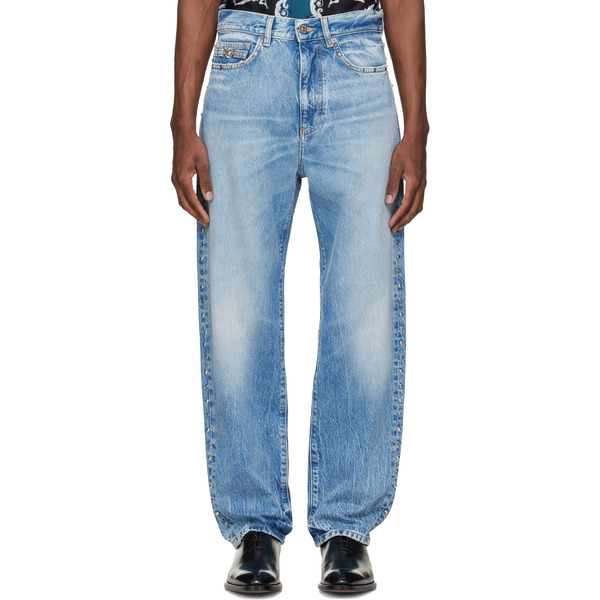  Versace Blue Studded Jeans 