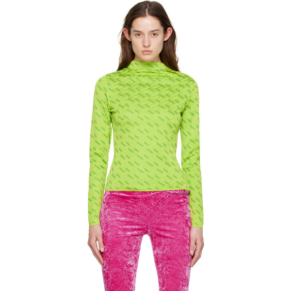  Versace Green La Greca Sweater 