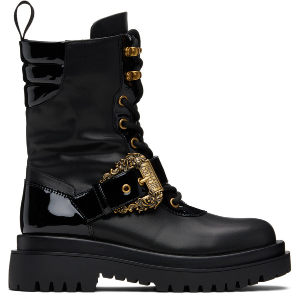  Versace Jeans Couture Black Pin-buckle Boots 