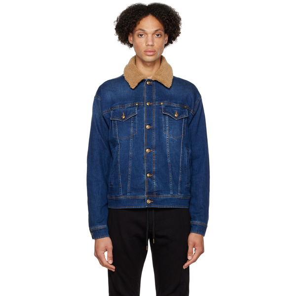  Versace Jeans Couture Blue Piece Number Denim Jacket 