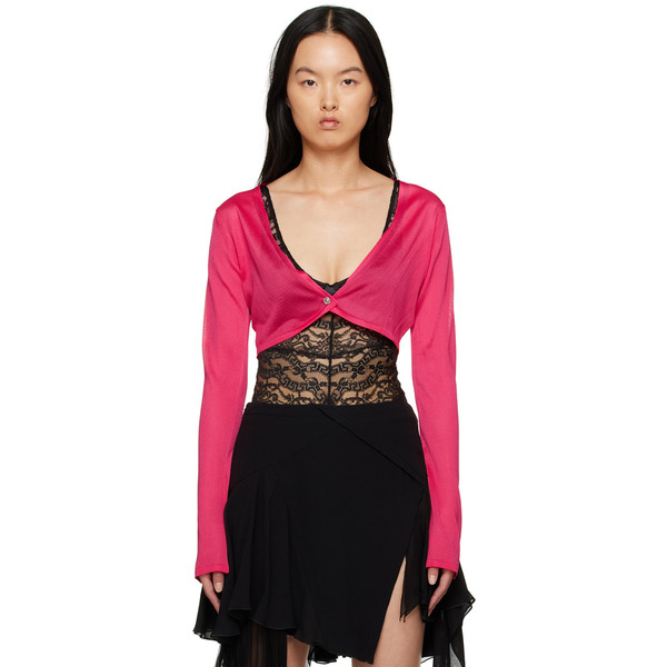  Versace Pink Button Cardigan 