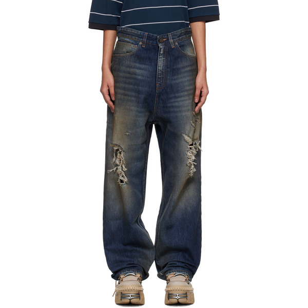  Vetements Blue Trashed Jeans 