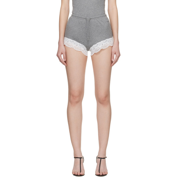  Vetements Gray Lace Mini Shorts 