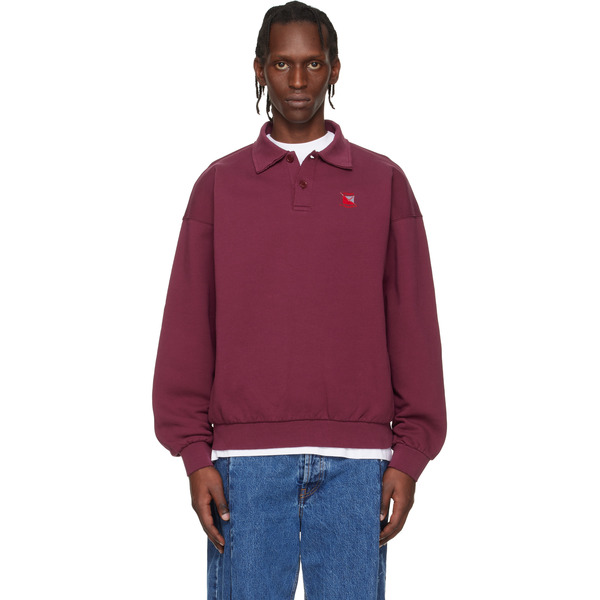  Vetements Red Distressed Logo Polo 