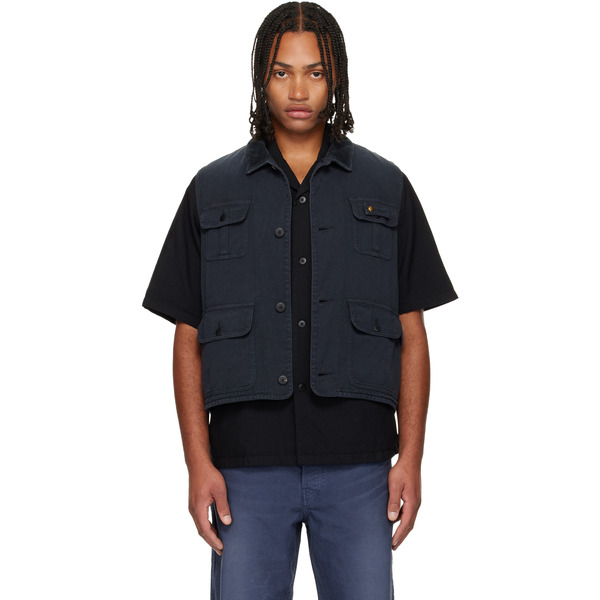  Visvim Black Matto Hunting Denim Vest 