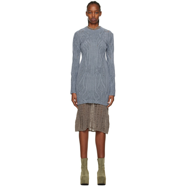  Vitelli Blue Distressed Minidress 