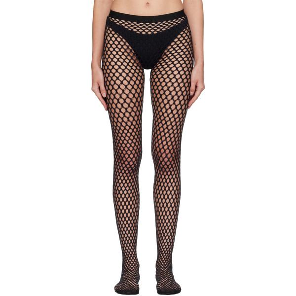  Wardrobe.nyc Black Web Tights 