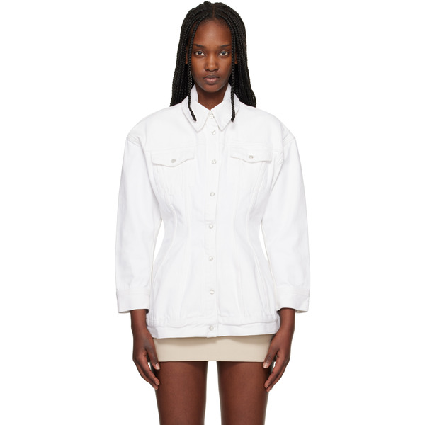  Wardrobe.nyc White Denim Contour Jacket 
