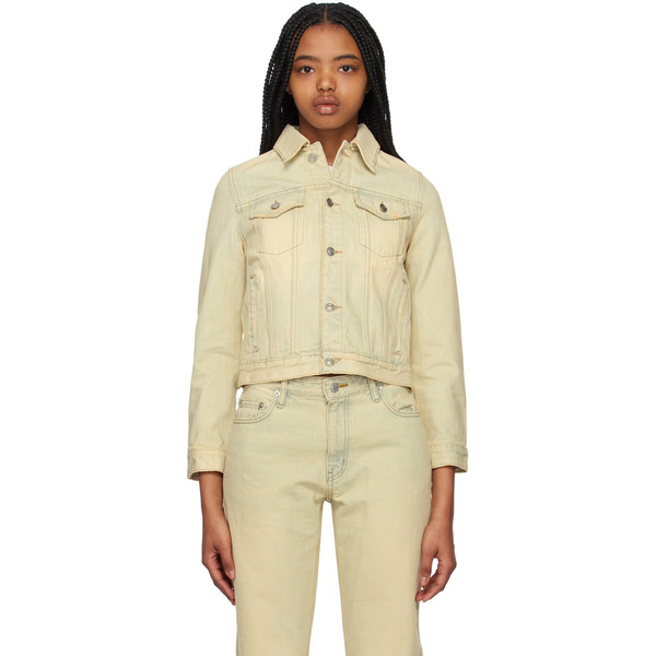  We11done Beige Faded Denim Jacket 