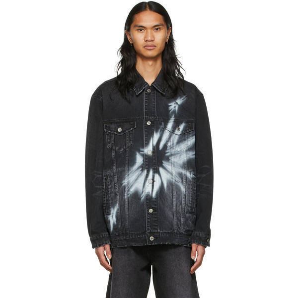  We11done Black Graphic Denim Jacket 