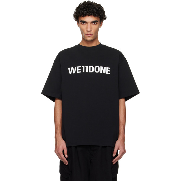  We11done Black Large Basic Logo T-shirt 