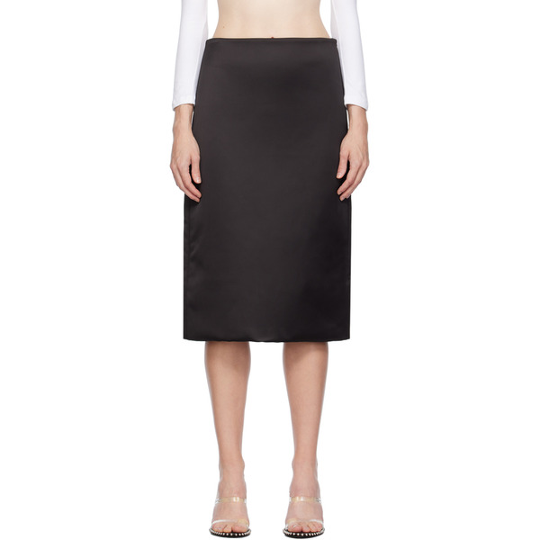 We11done Black Padded Midi Skirt 