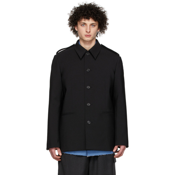  We11done Black Regular Collar Jacket 