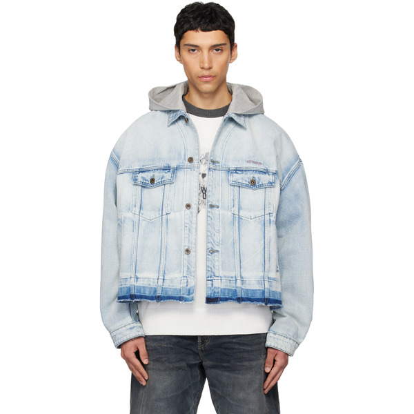  We11done Blue Layered Denim Jacket 
