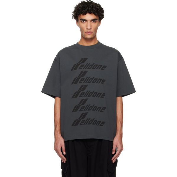  We11done Gray 'we11done' Front Logo T-shirt 